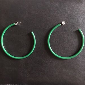 Green earrings hoops